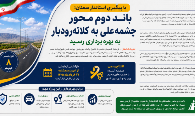 با پیگیری استاندار سمنان؛ باند دوم محور چشمه‌علی به کلاته‌رودبار به بهره‌برداری رسید